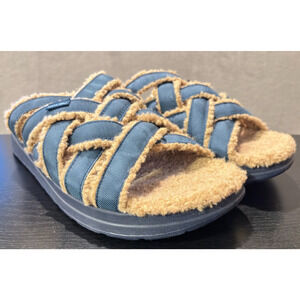 MALIBU SANDALS Zuma LX Sherpa Nylon Rubber Blue Men's Size 13 Sandals